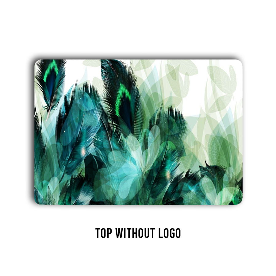 Majestic plumes! Vibrant blue and green peacock feather laptop skin