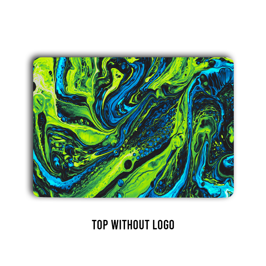 Fluid dreams! Floating colors of tranquility laptop skin, blue green yellow