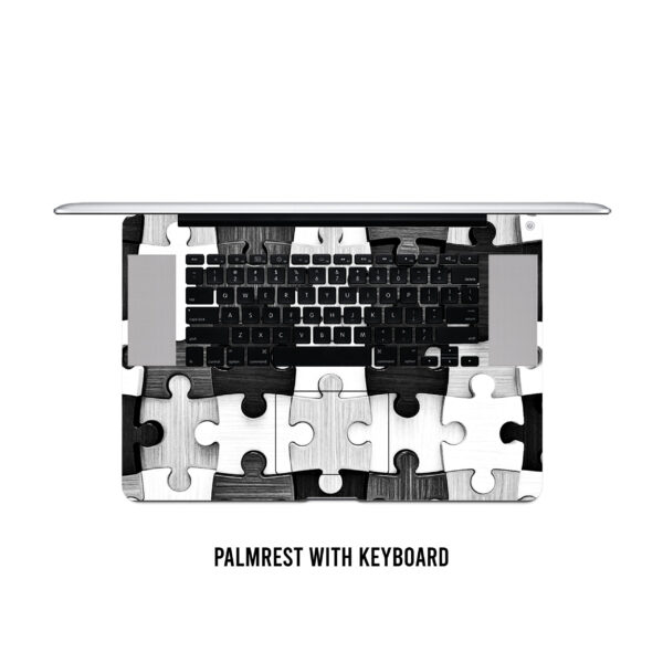 Puzzle Harmony! Monochrome Jigsaw Laptop Skin. Unveiling the Beauty of Seamless Connection and Elegant Complexity - Image 4