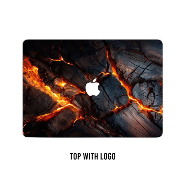 Lava Logs! A fiery ballet of wood and flame. 3D skin immerses your laptop in volcanic elegance