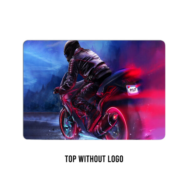 Crimson thunder! Black and red sports bike fantasy laptop skin. Ride the digital art adventure in moto-pilot style - Image 2