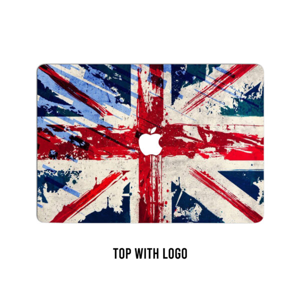 Artistic allegiance! Embrace the brushstrokes of flag fusion with a stroke-painted union jack laptop skin