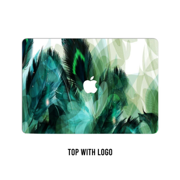 Majestic plumes! Vibrant blue and green peacock feather laptop skin