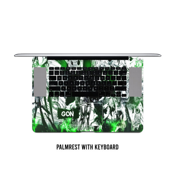 Swordplay symphony! Roronoa zoro tcg mat laptop skin. Elevate your gaming experience with green-hued mastery - Image 4