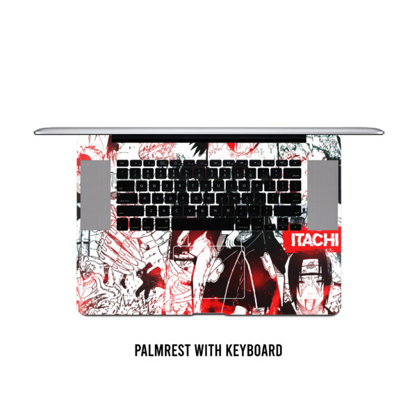 Crimson Chronicles! VEENSHI's Itachi Collage Laptop Skin – Immerse Yourself in the Red-Hued Legacy of the Uchiha Prodigy. - Image 4