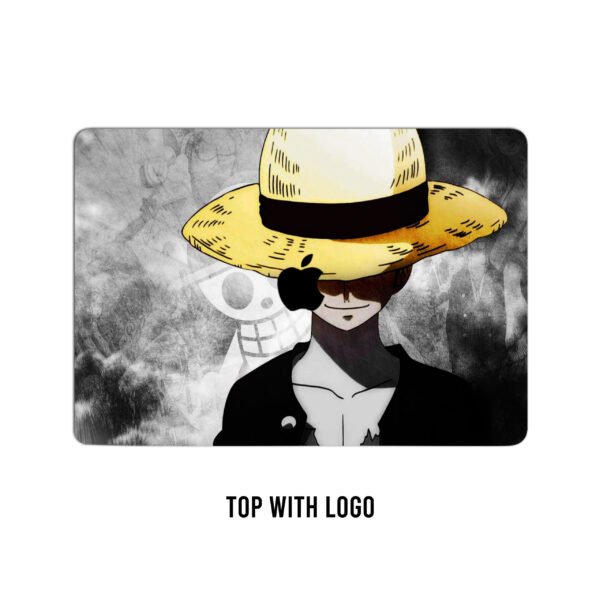 Sunny ventures! Monkey d. Luffy's iconic hat. A vibrant laptop skin for true pirates in black, white, and yellow splendor