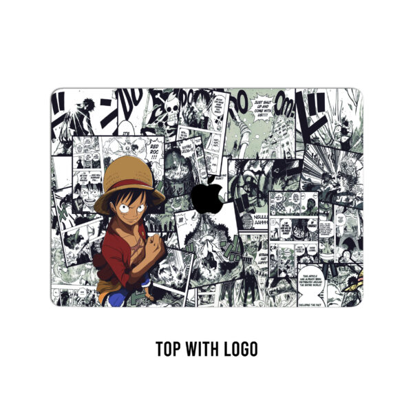 Vivid voyages! One piece manga mosaic. Immerse your laptop in a kaleidoscope of colorful adventures and monochrome memories