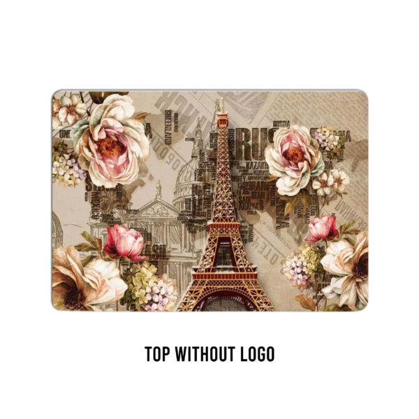 Parisian reverie! Vintage eiffel tower and red roses laptop skin. A timeless tribute to romance and classic beauty. - Image 2