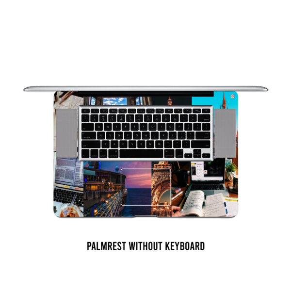 Global workspace wanderlust! A journey through destinations. 'work time' laptop skin, unleash productivity in every port of call - Image 3