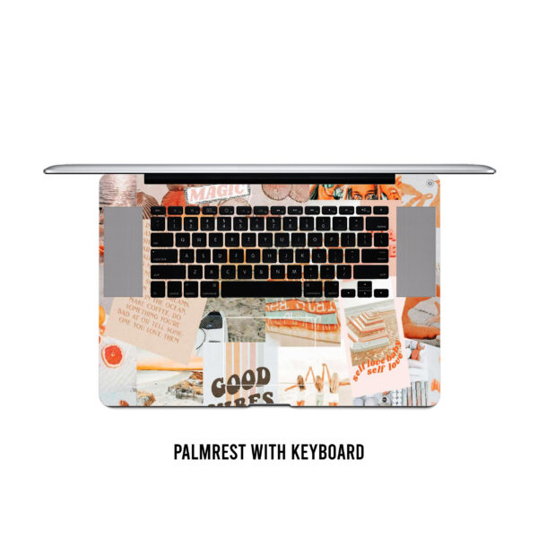 Peachy serenity! Aesthetic collage laptop skin. Dive into the delicate harmony of soft hues and serene elegance - Image 4