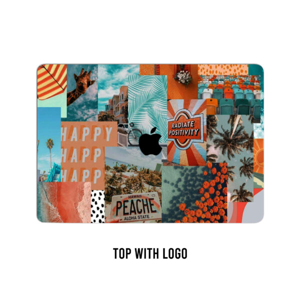 Summer vibes unleashed! Aesthetic positivity laptop skin. Infuse your device with the radiance of a sun-kissed collage