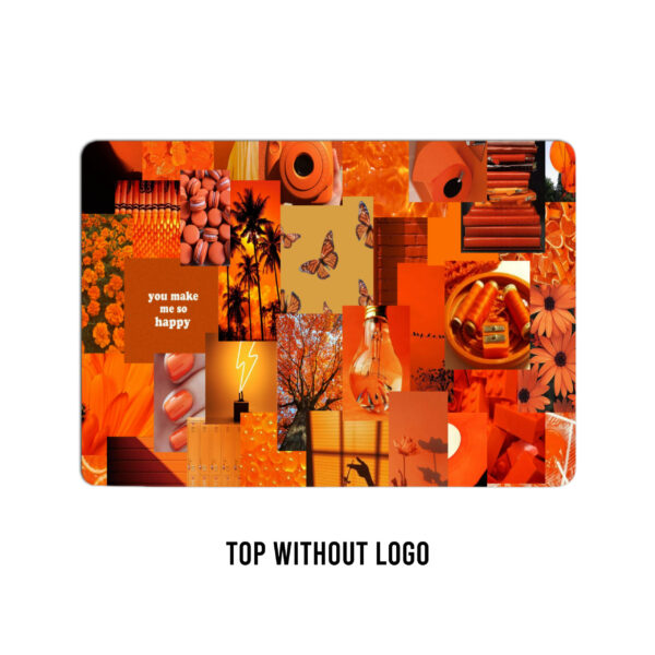 Sunny bliss! Orange wall aesthetic happiness laptop skin. Wrap your device with vibrant joy and aesthetic delight - Image 2