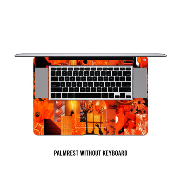 Sunny bliss! Orange wall aesthetic happiness laptop skin. Wrap your device with vibrant joy and aesthetic delight - Image 3