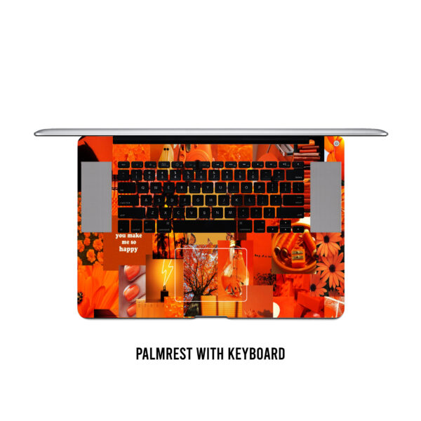 Sunny bliss! Orange wall aesthetic happiness laptop skin. Wrap your device with vibrant joy and aesthetic delight - Image 4