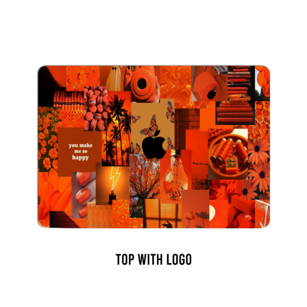 Sunny bliss! Orange wall aesthetic happiness laptop skin. Wrap your device with vibrant joy and aesthetic delight