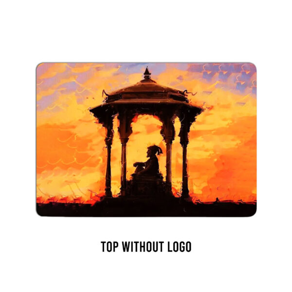 Sovereign legacy! Shivaji maharaj on his throne, canvas effect laptop skin - Image 2