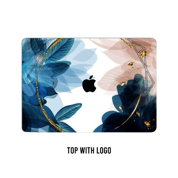 Blue floral dreamscape! Abstract vector laptop skin