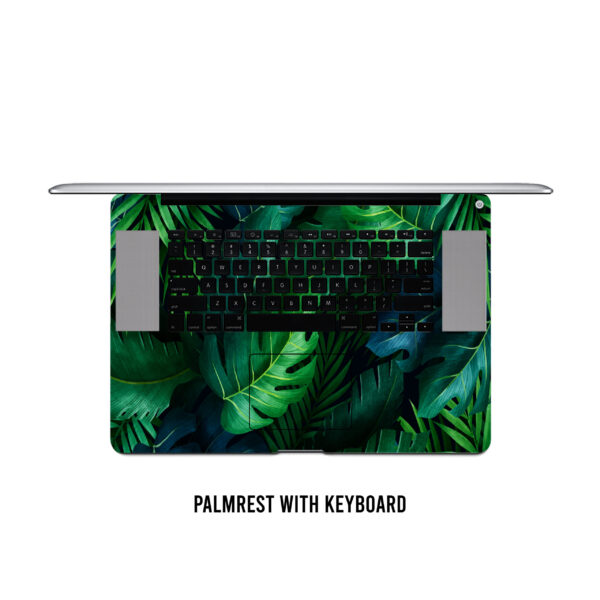 Emerald palm paradise! Tropical green leaves laptop skin - Image 3