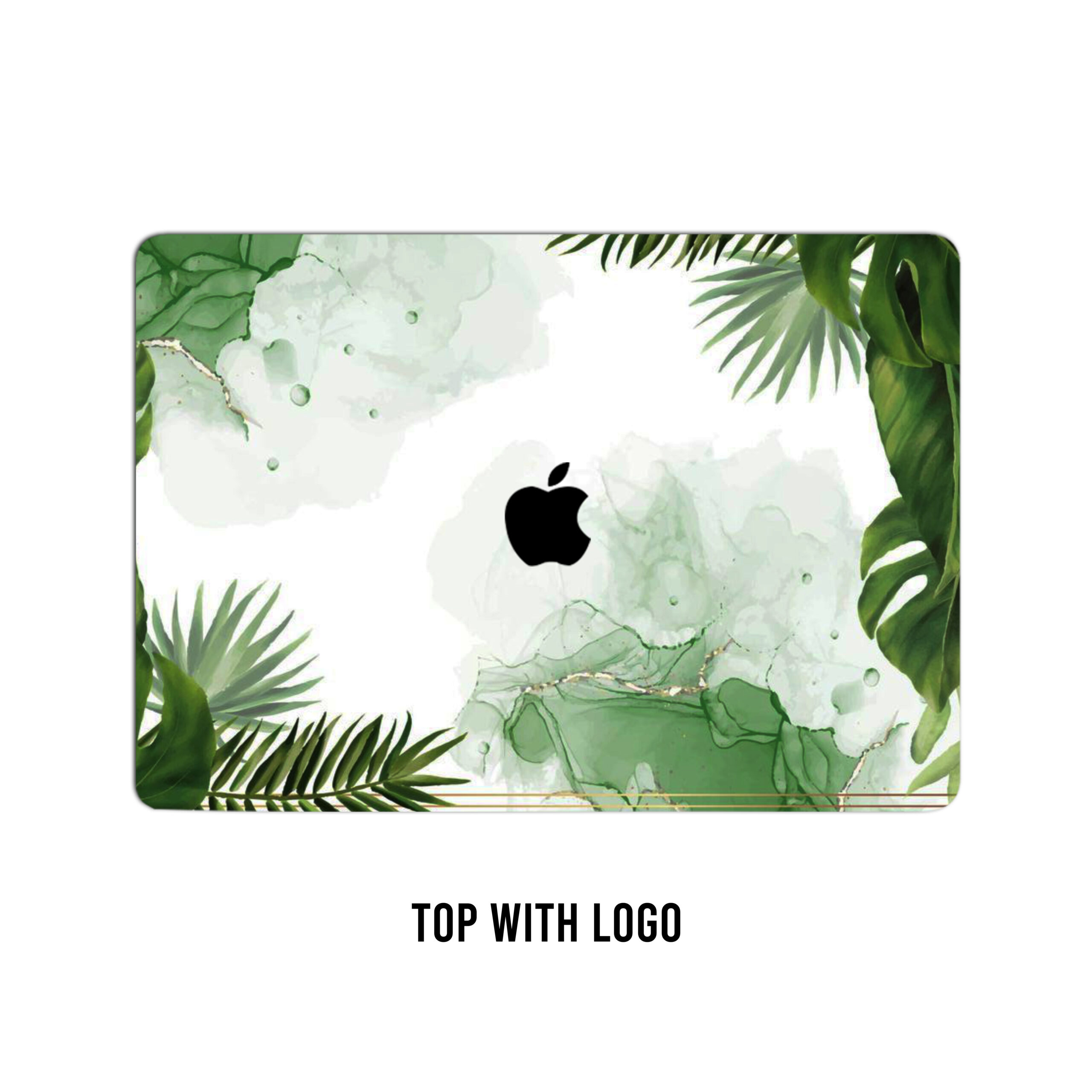 Tropical oasis border! White background laptop skin