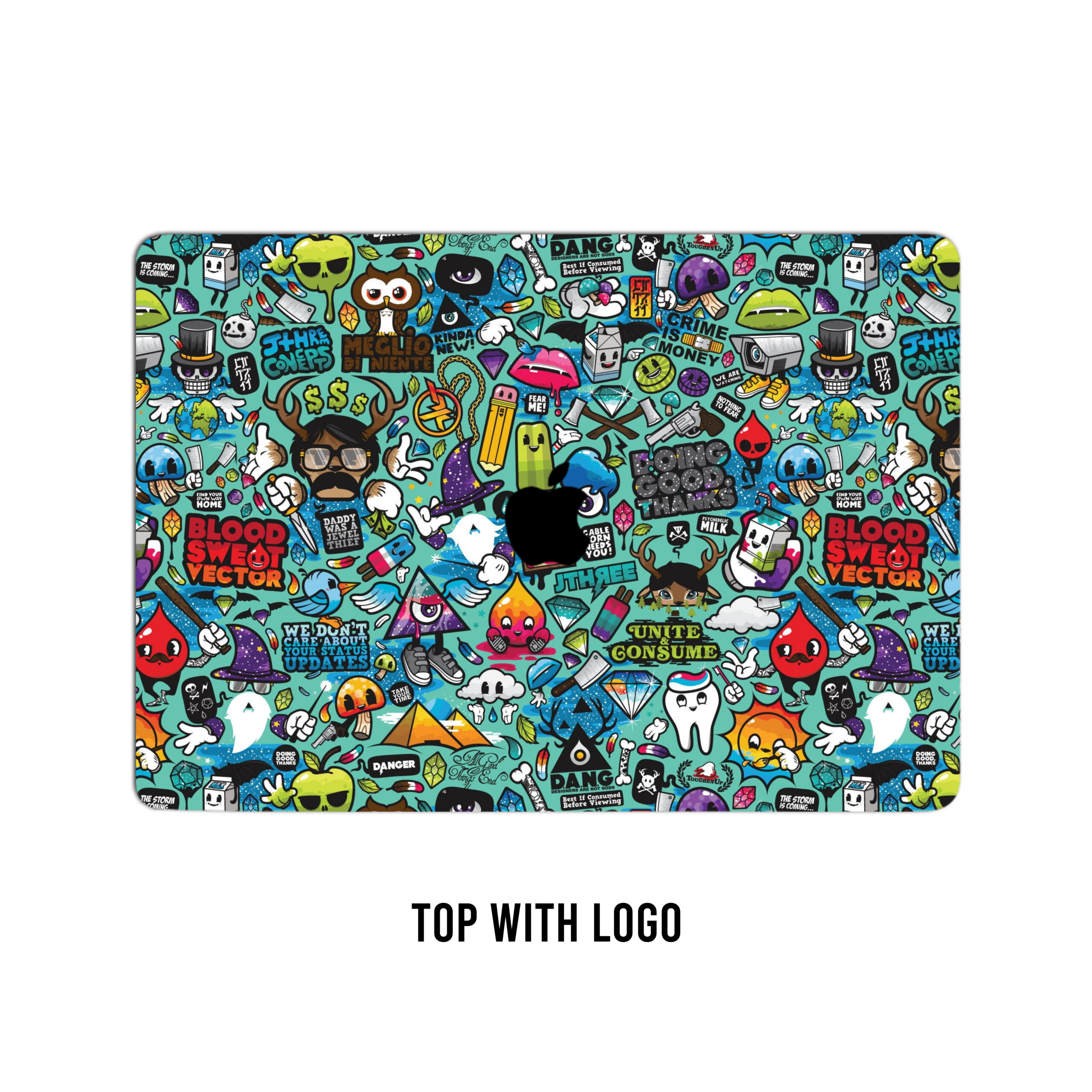 Embossed doodle pattern 09 laptop skin