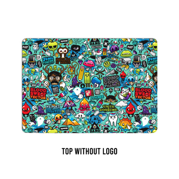 Embossed doodle pattern 09 laptop skin - Image 2