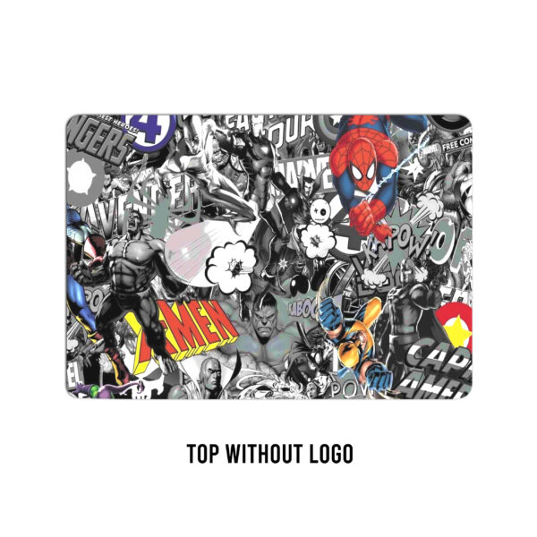 Step into a comic masterpiece with this collage laptop skin where Marvel and DC superheroes unite - Image 2