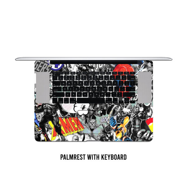 Step into a comic masterpiece with this collage laptop skin where Marvel and DC superheroes unite - Image 4