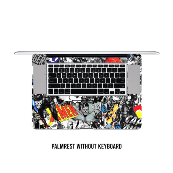 Step into a comic masterpiece with this collage laptop skin where Marvel and DC superheroes unite - Image 3