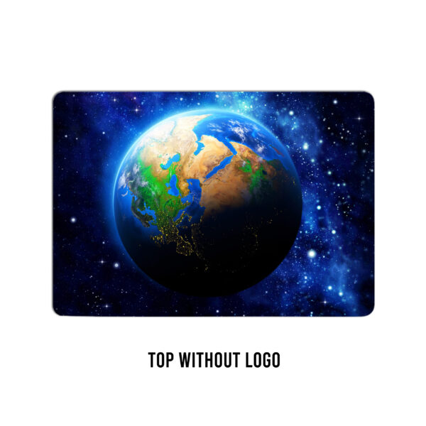 Guarded by the vastness of the universe, planet earth stands as our cherished oasis on this laptop skin - Image 2