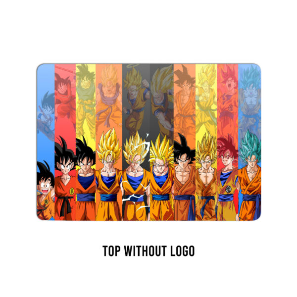 Goku's ascension! A dynamic evolution grid. Transformative all-forms poster laptop skin for saiyan power on the go - Image 2