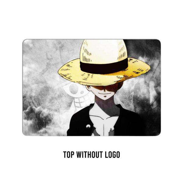 Sunny ventures! Monkey d. Luffy's iconic hat. A vibrant laptop skin for true pirates in black, white, and yellow splendor - Image 2