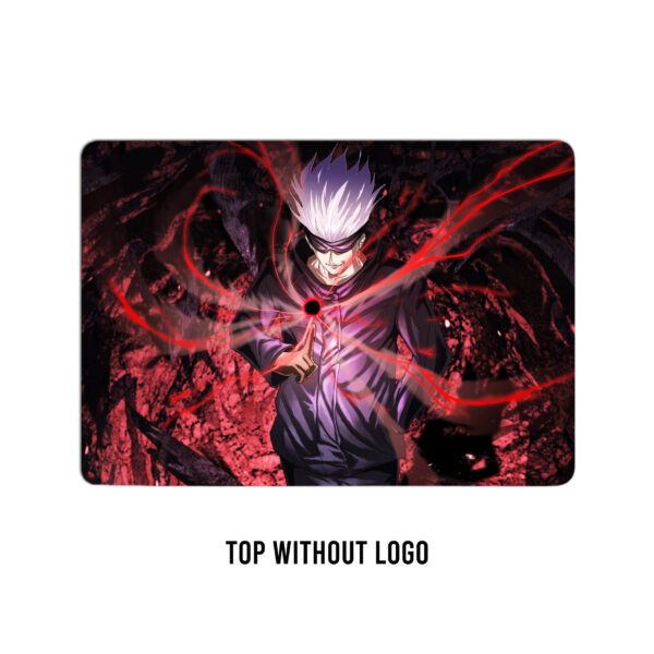 Gojo Satoru: Crimson Surge & Black Stone laptop skin - Image 2